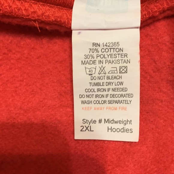 THREE LAYER  Nipsey Crenshaw Red Pullover Hoodie Men’s Size XXL - Picture 5 of 8